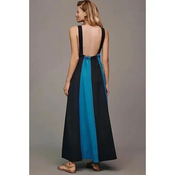 NWT Anthropologie Maeve Ami Linen Halter Maxi Dress, Size S - Picture 2 of 12